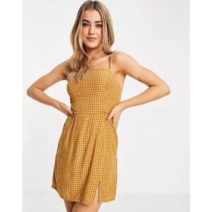 Aeropostale Tan  Gingham Plaid Check Mini Dress